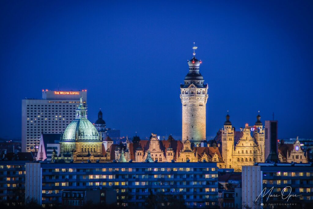 Die Skyline von Leipzig